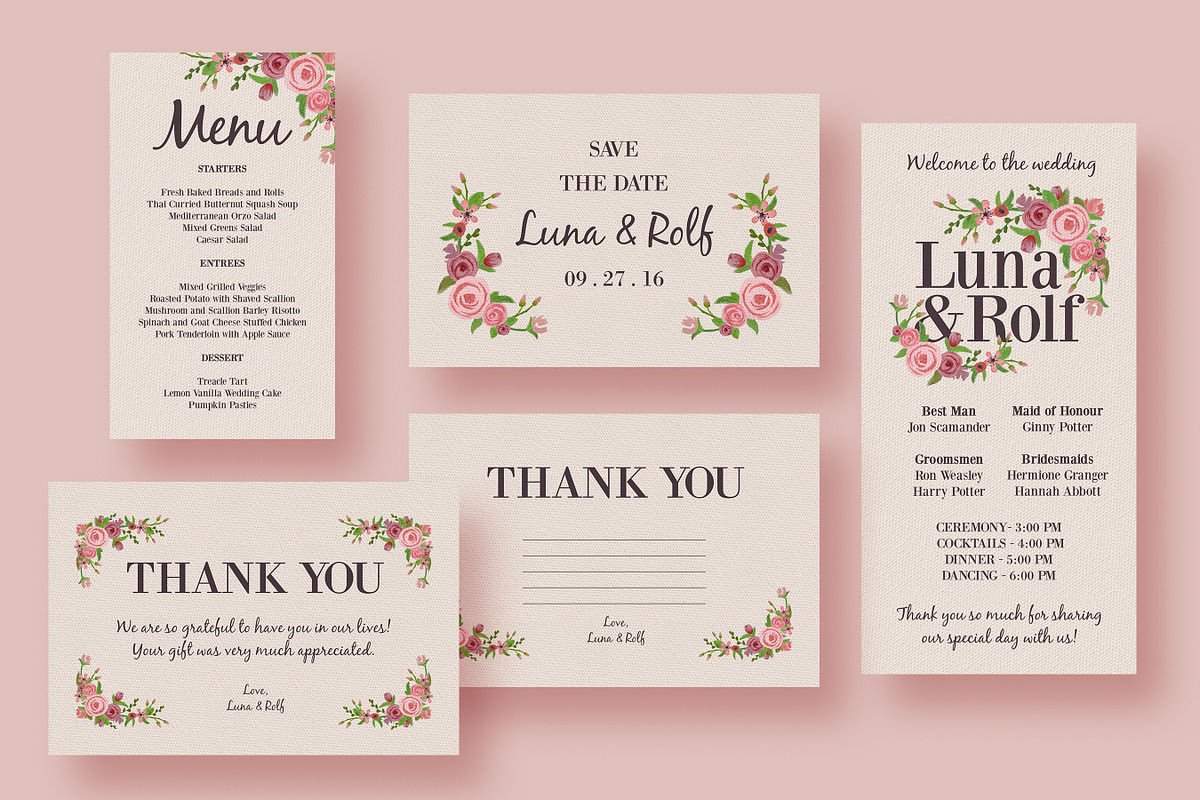 Floral Wedding Invitation Suite, an Invitation Template by Knotted Design (Photo 4 of 4)