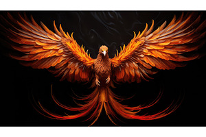 mythical fire phoenix ai generated, an Animal Photo by pikepicture