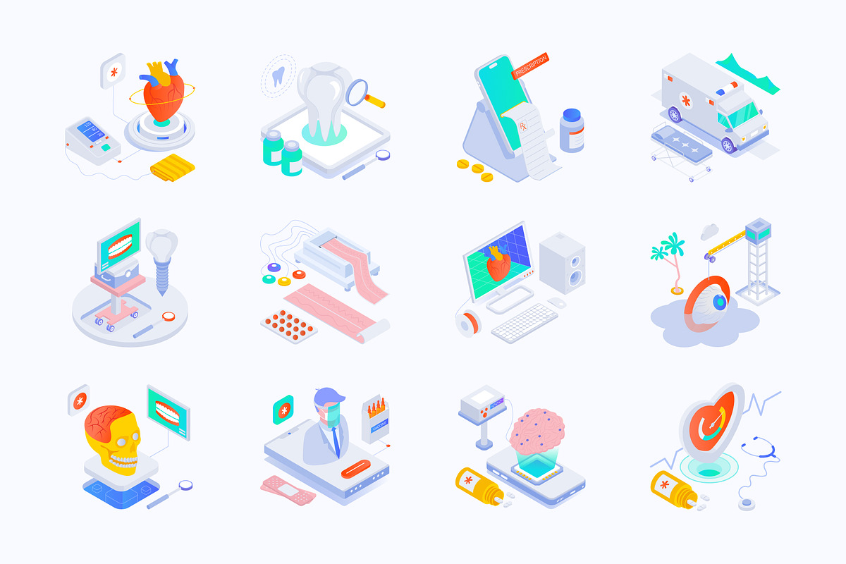 Medical Isometric Icons Set, a Duotone Icon by Vectors Market (Photo 5 of 8)