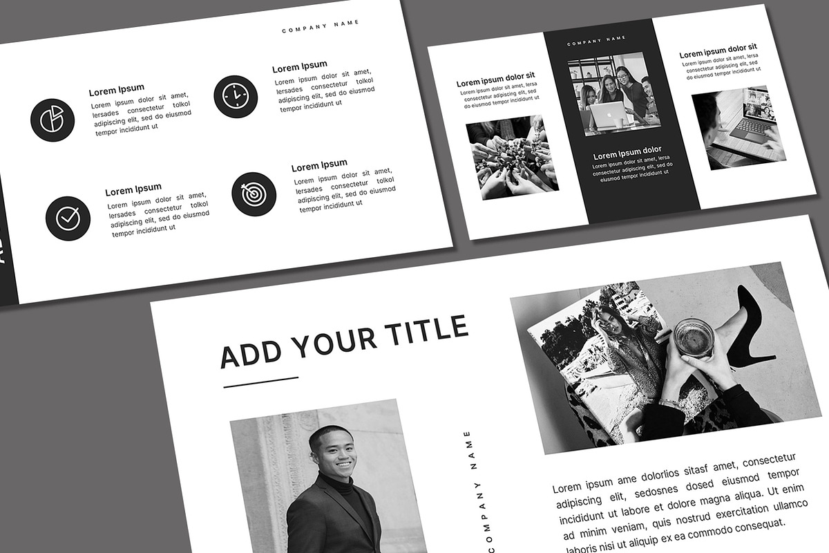 Monochrome Powerpoint Template, a Presentation Template by SKY CREATION
