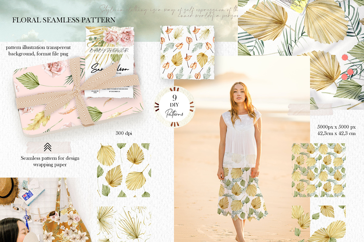 Boho floral & tropical animal lion, an Animal Illustration by AnnaTkachi (Photo 9 of 11)