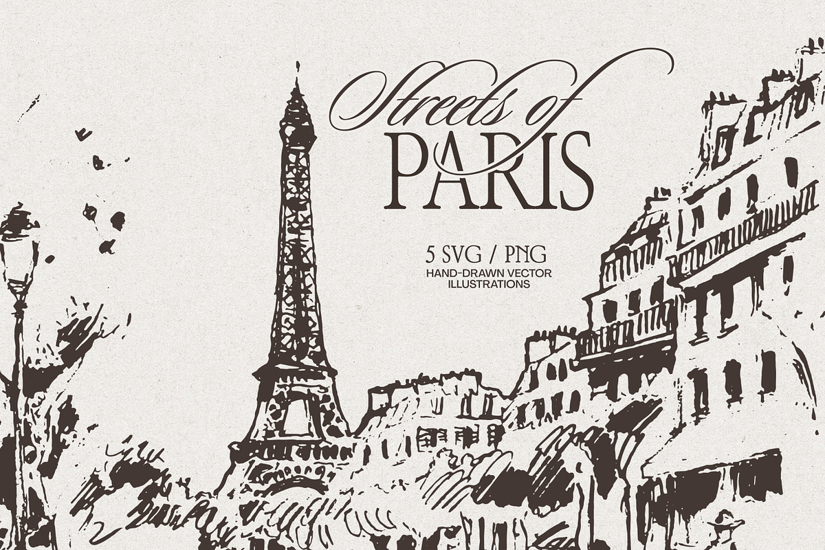 Paris Street Scene Sketches, a Work Illustration by TheMountBirdStudio (Photo 1 of 7)