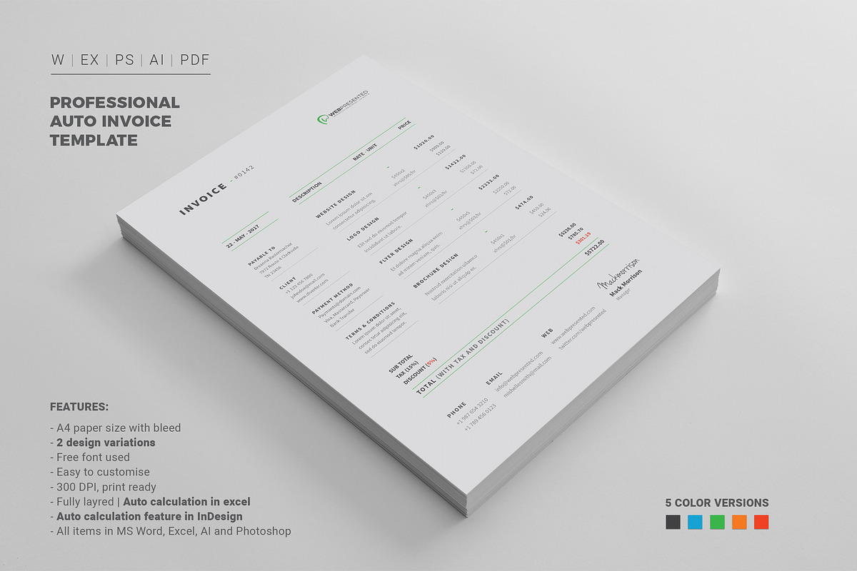 Invoice, a Stationery Template by Diverter (Photo 7 of 12)