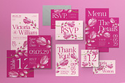 Pink Y2K Wedding Invitation Set, an Invitation Template by graphicook (Thumbnail 1 of 3)