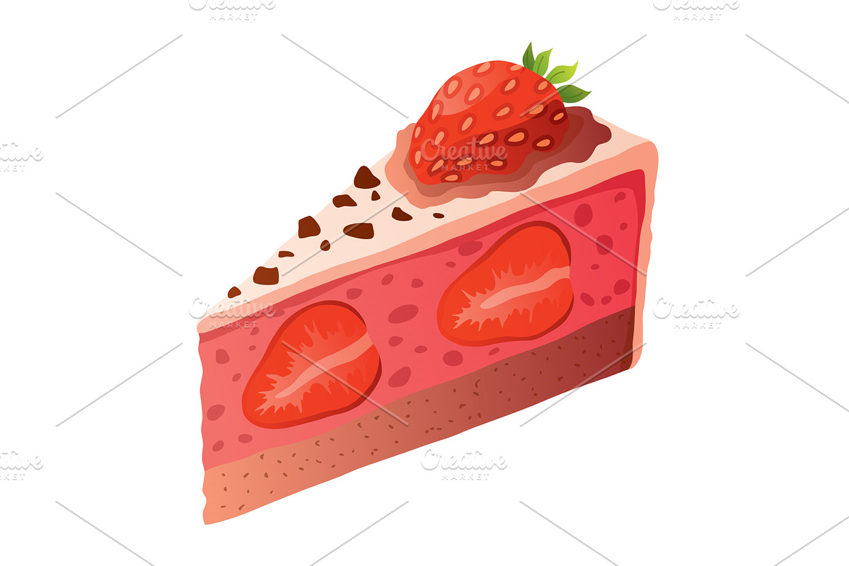 Cake slice. Colorful sweet cake, an Illustration by the8monkey
