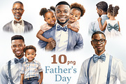 Fathers Day Clipart Set | Black Man, a Seasonal Illustration by GlamArtZhanna (Thumbnail 1 of 4)