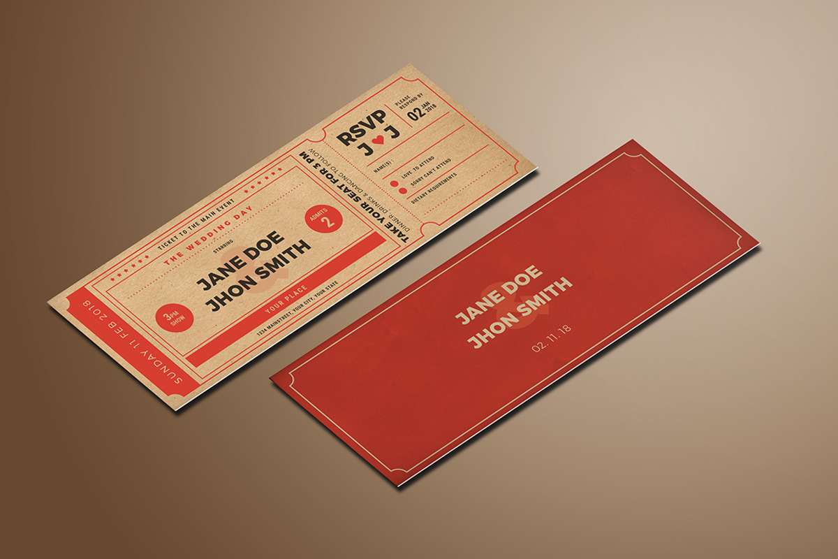 Wedding Invitation Movie Ticket, an Invitation Template by Vynetta (Photo 2 of 6)