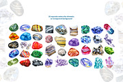 Watercolor minerals and gems, an Illustration by NataliMiasStore (Thumbnail 2 of 10)