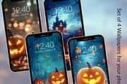 Halloween Pumpkin Phone Wallpapers, a Graphic by Kalindiprints (Thumbnail 6 of 6)