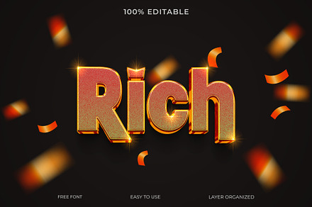 Golden Color 3D Text Effect