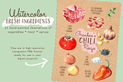Watercolor Fresh Ingredients, a Food Illustration by Cynthia Arre (Thumbnail 2 of 6)