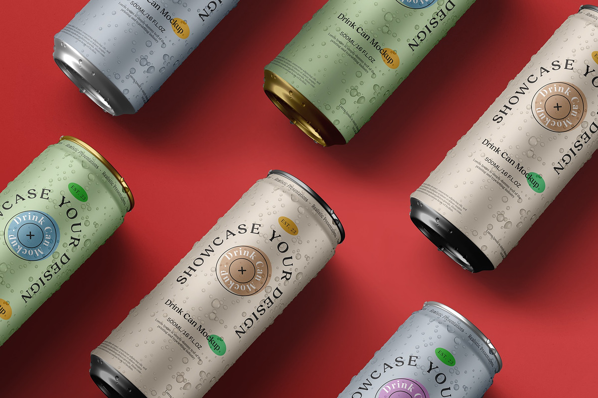 Drink Can Mockup, a Packaging Mockup by Tahtagraphic (Photo 6 of 16)