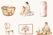 Watercolor Cozy Movie Night Clipart, an Object Illustration by BusyDaydesign (Thumbnail 6 of 9)