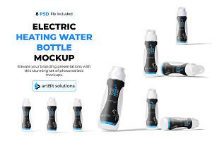 Electric Heating Water Bottle Mockup, a Packaging Mockup by artBit Design Studio