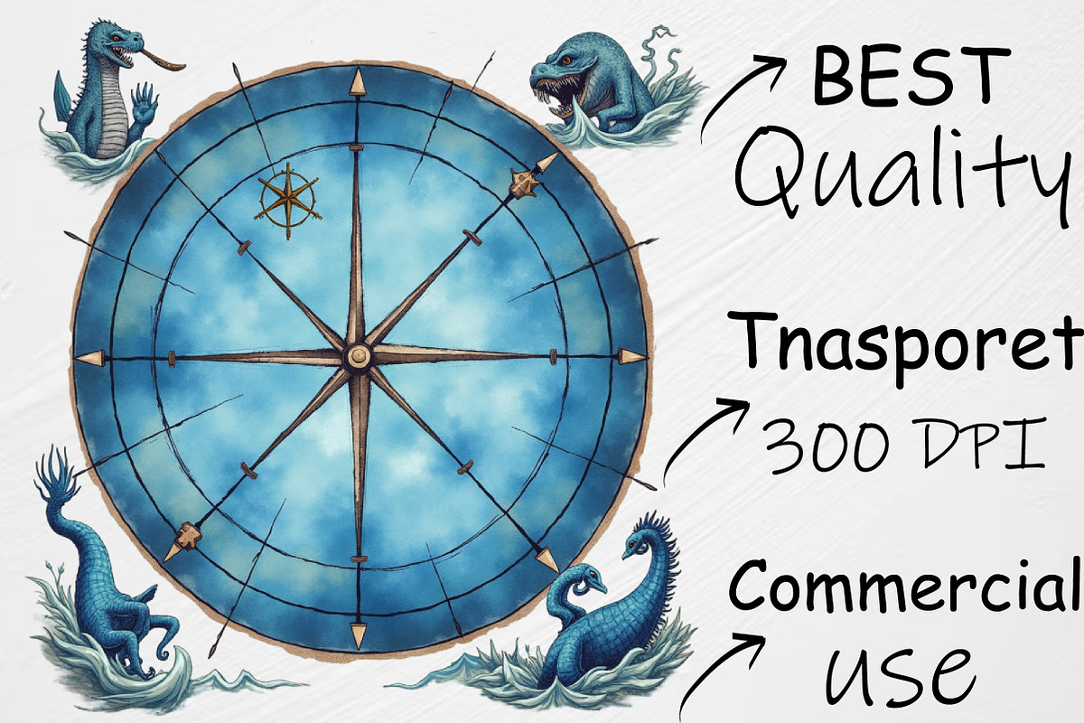 Blue Nautical Sublimation Clipart, an Illustration by CrexoraLab (Photo 4 of 4)