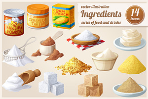 Ingredients for cooking. Food icons