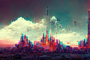 Glitch City Landscapes, an Illustration by OneOrEight (Thumbnail 6 of 20)