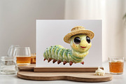 Whimsical Summer Caterpillar Clipart, an Animal Illustration by SVGArt (Thumbnail 4 of 9)