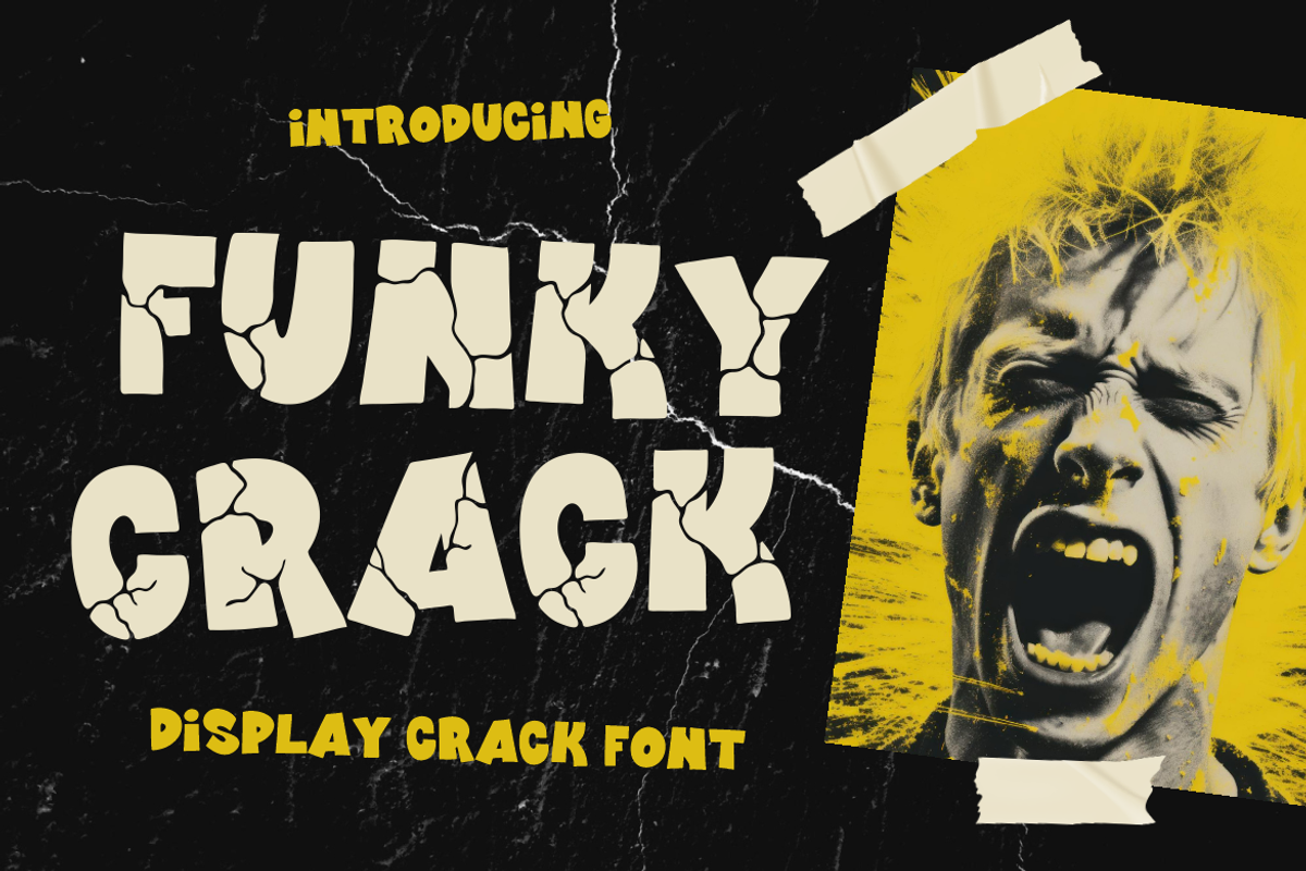 Funk Crackle Display Crack Font, a Font by PutraCetol Studio (Photo 1 of 5)