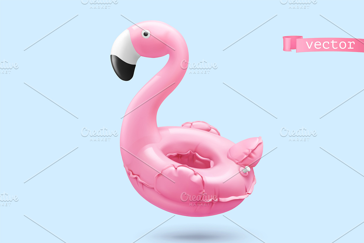 Pink flamingo, kids toy, vector icon, an Icon by Allevinatis Studio (Photo 1 of 2)
