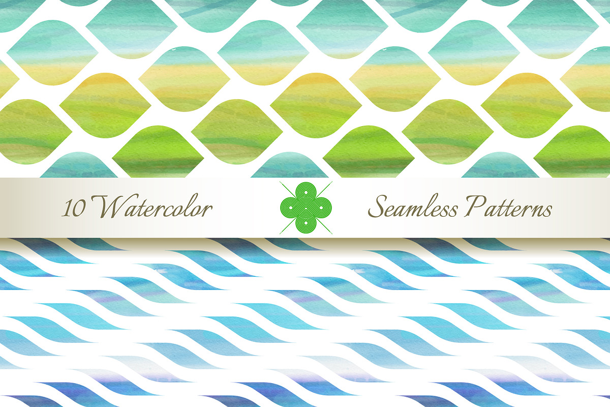 Seamless Watercolor Patterns preview 4