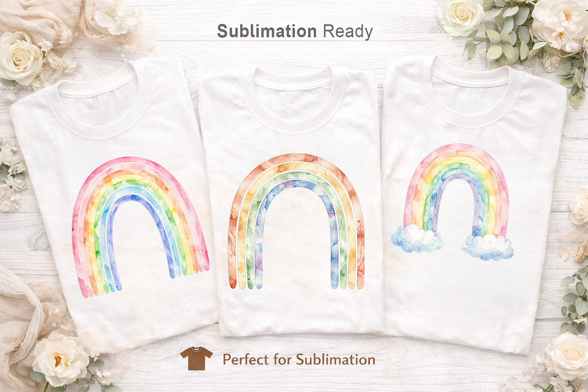 Boho Rainbow PNG Sublimation Bundle, an Illustration by Artnoy (Photo 7 of 8)