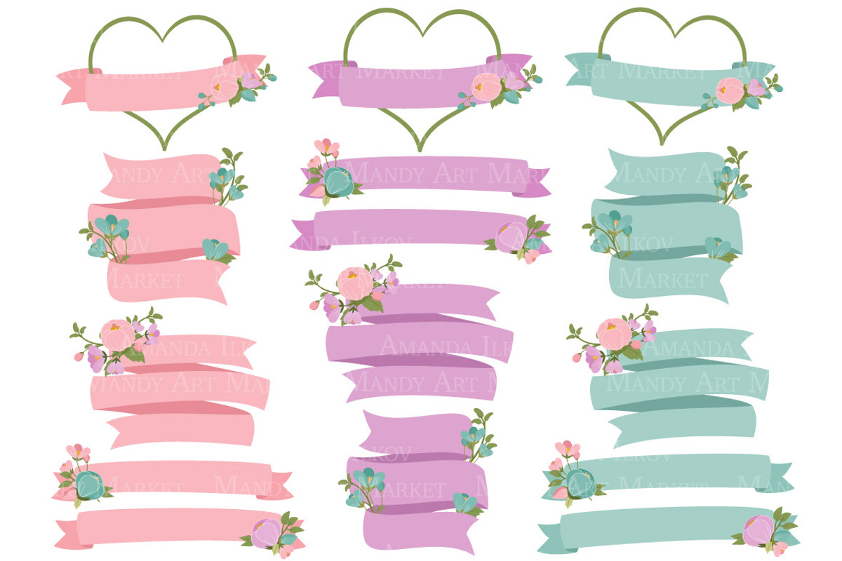 Garden Party Flower Heart Clipart, an Illustration by Amanda Ilkov (Photo 4 of 5)