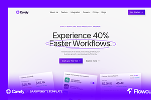 Cavely—SaaS Website Figma Template, a Templates & Theme by FlowCub Design
