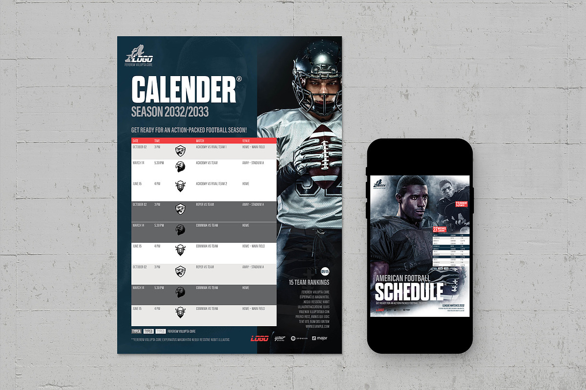 American Football Flyer Template, a Flyer Template by BrandPacks (Photo 2 of 5)