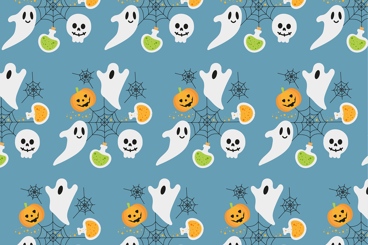 Halloween pattern with illustrations, a Texture Illustration by JYa_Design