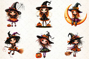 Quirky Halloween Witch Clipart, an Illustration by DreamCafeArt (Thumbnail 2 of 8)