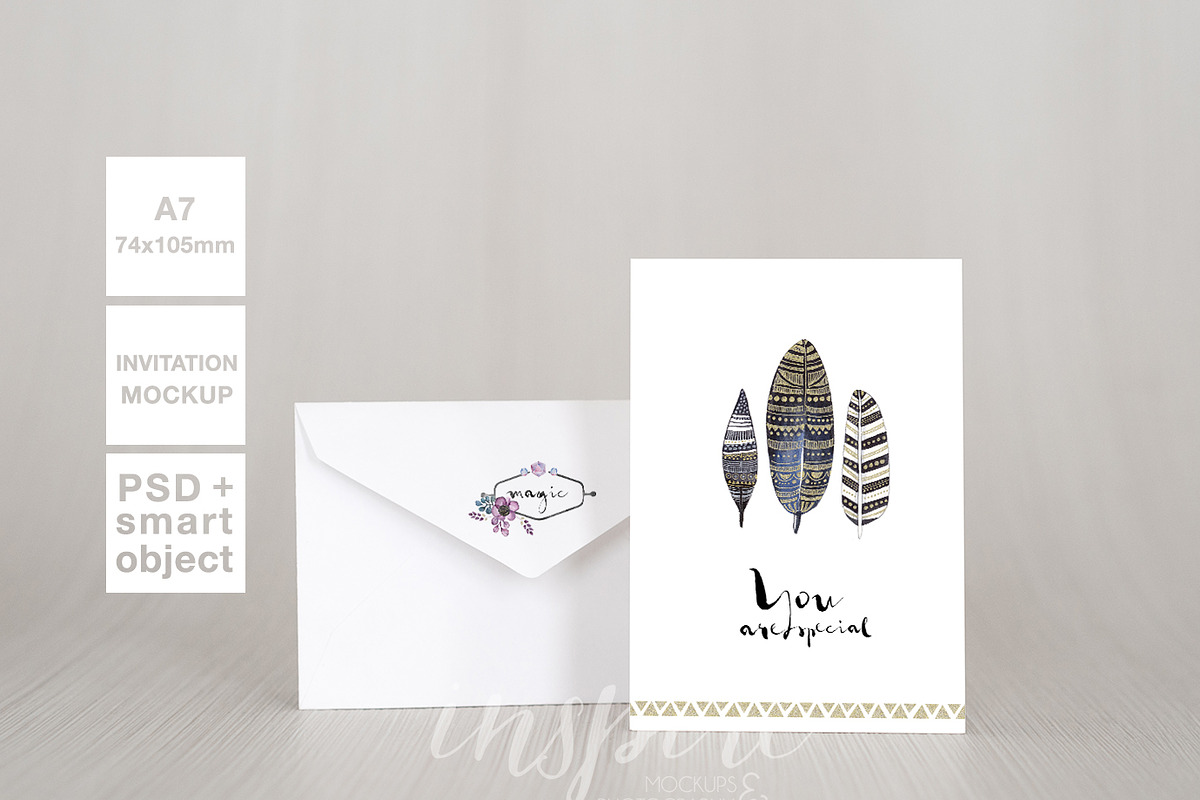 A7 Card/Invitation Nordic Mockup, a Print Template by Inspire Mockups (Photo 2 of 7)