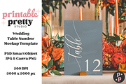 Bold Floral Table Number Mockup, a Product Mockup by Printable Pretty Studio (Thumbnail 5 of 10)