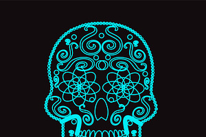 Skull Vector Icon Neon