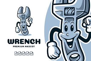 Wrench Retro Vintage Mascot Logo