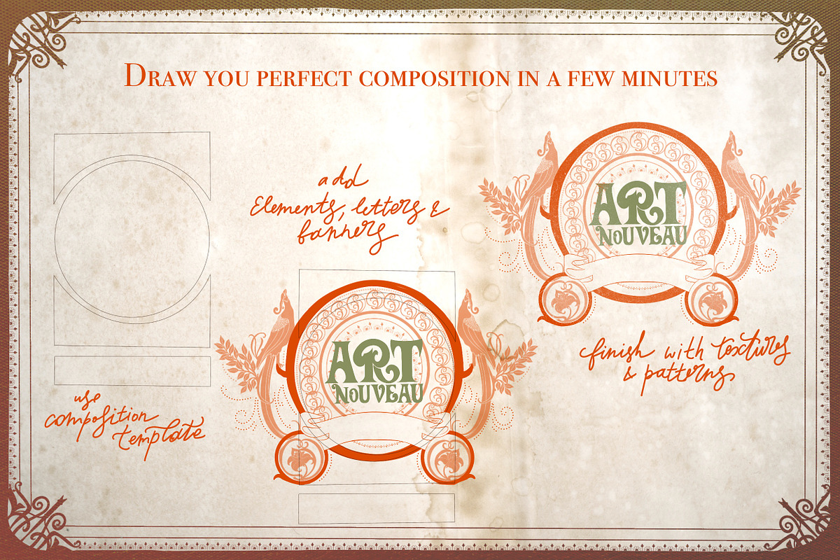 Modern Art Nouveau Creator Kit, a Brush Add-On by Letter Elfa Studio (Photo 4 of 11)