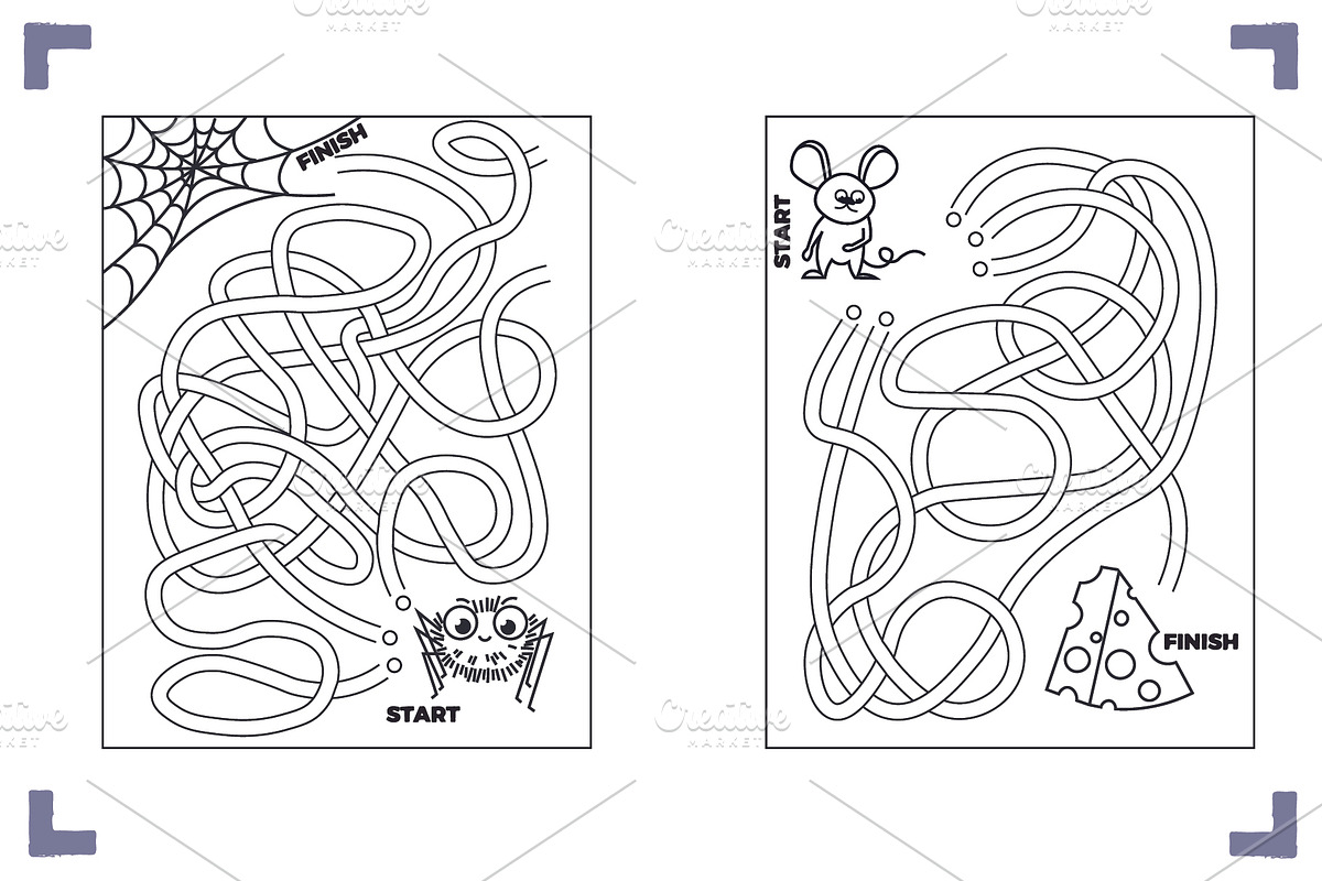 12 MAZES (activity pages), an Education Illustration by Bonfloret Studio (Photo 4 of 7)