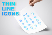 Winter | 16 Thin Line Icons Set, an Outline Icon by Alex Blogoodf (Thumbnail 3 of 9)