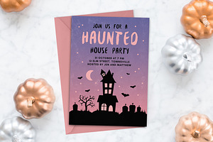 Halloween Invitation - Haunted House