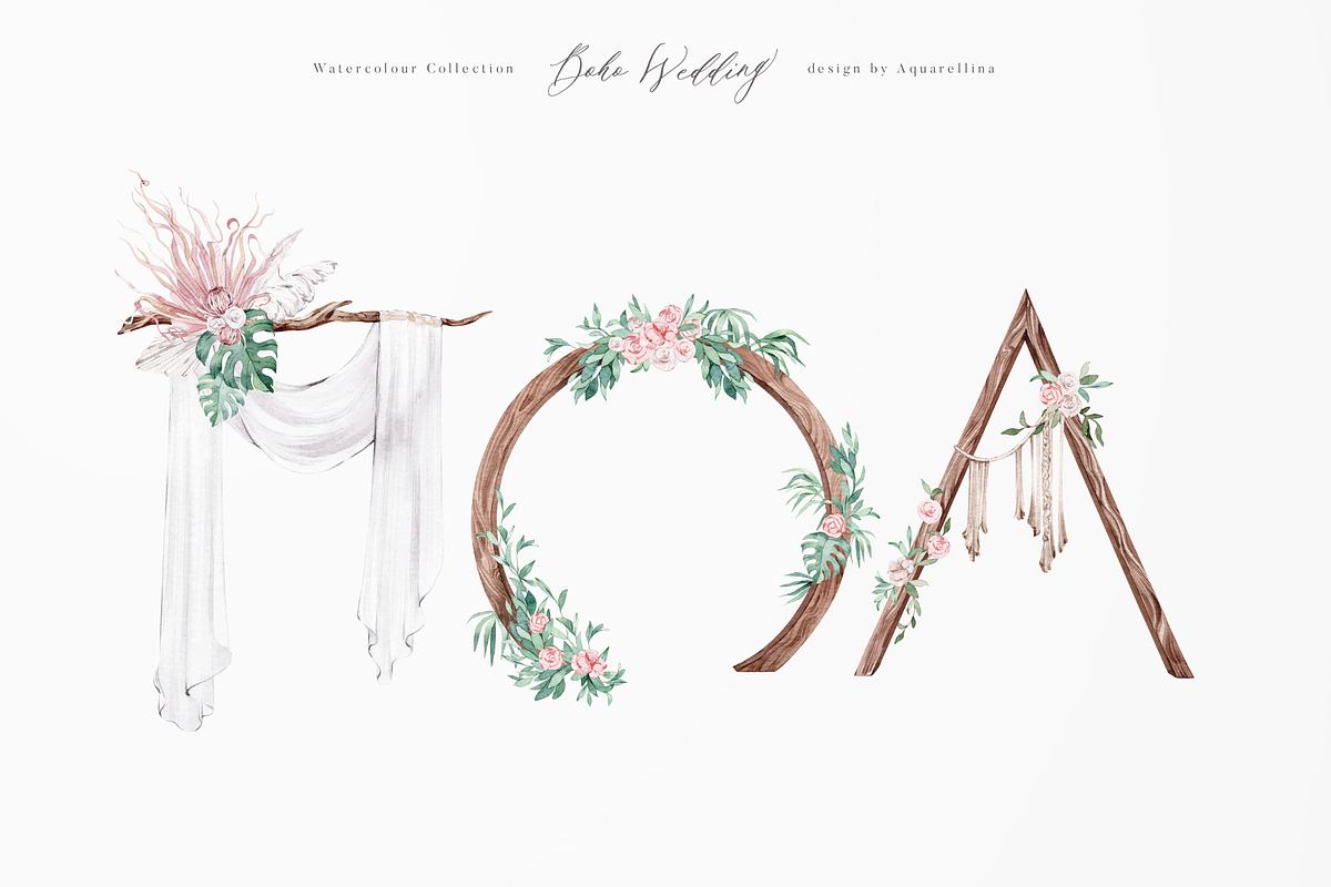 Boho Wedding Illustrations, an Illustration by Aquarellina (Photo 15 of 28)