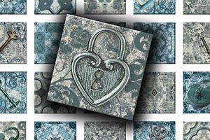 Collage Sheet - Keys and Locks, a Print Template by Kseniya-Omega