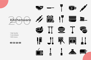 Kitchenware Solid Icons, a Solid Icon by Bloodline