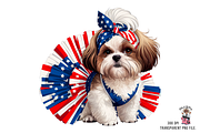 Patriotic Shih Tzu PNG Bundle, a Graphic by Clipart Bloom (Thumbnail 7 of 15)
