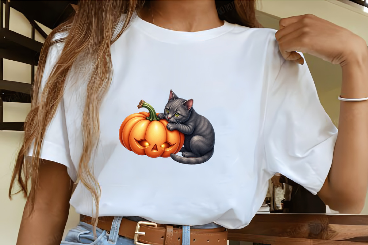 Black Cat with Pumpkin Clipart, an Illustration by CrexoraLab (Photo 4 of 5)