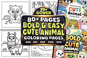 Bold Easy Cute Animal Coloring Pages, an Animal Illustration by Craftsbeefy (Thumbnail 1 of 4)