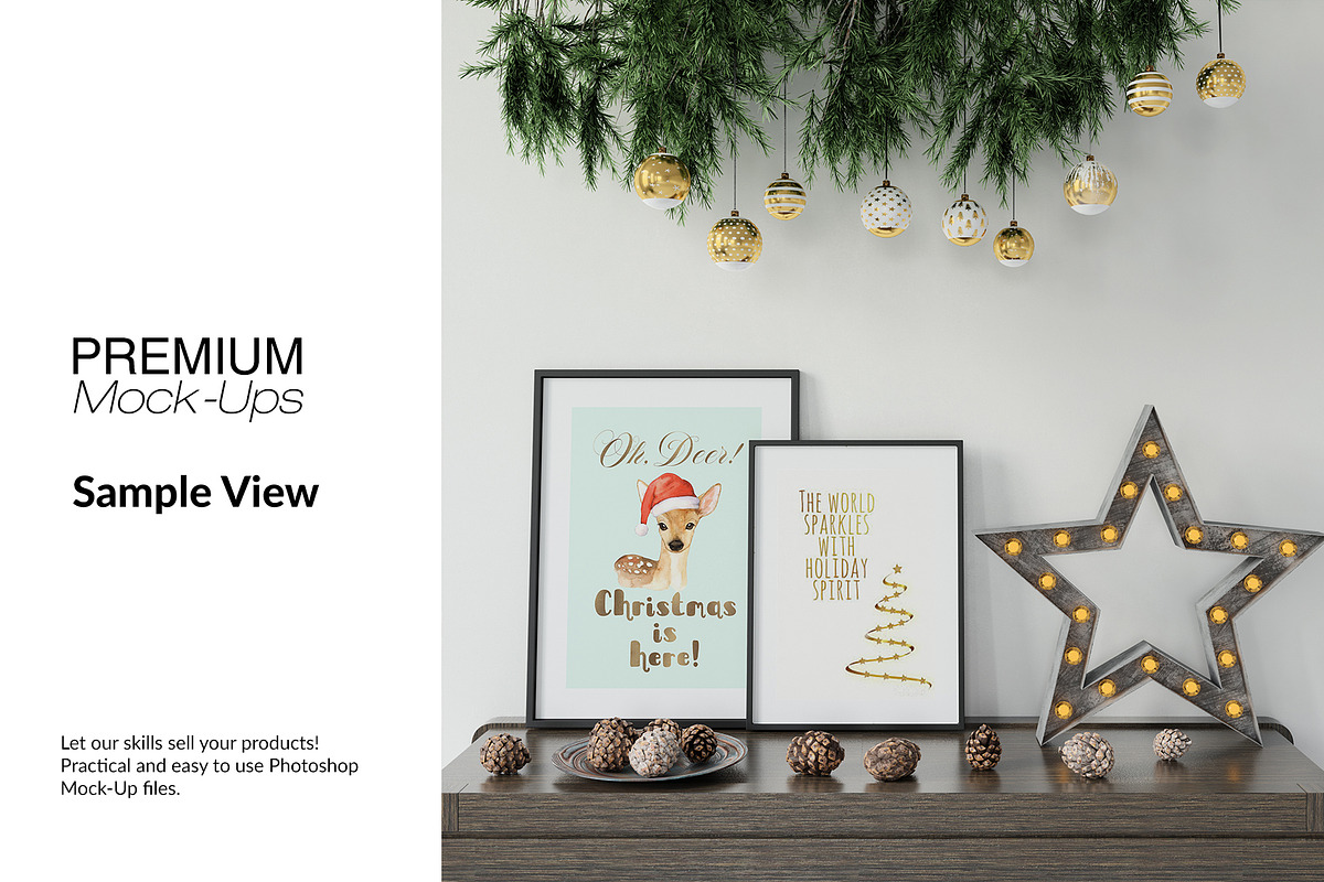 Christmas Frames & Wallpaper Mockups, a Product Mockup by mock-ups (Photo 8 of 16)