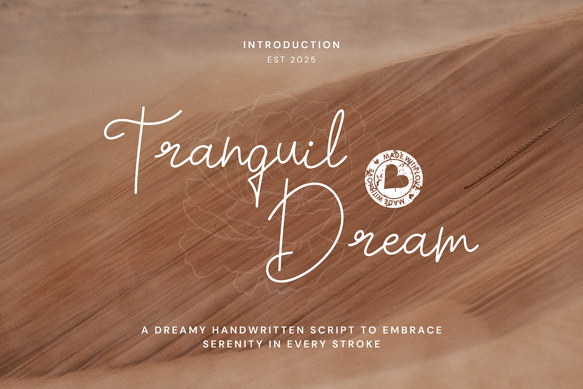 Tranquil Dream – Soothing Script, a Script Font by Creacy Studio (Photo 1 of 11)