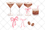 Espresso Martini Pink Bows Clipart, a Food Illustration by greywalnutstudio (Thumbnail 2 of 3)