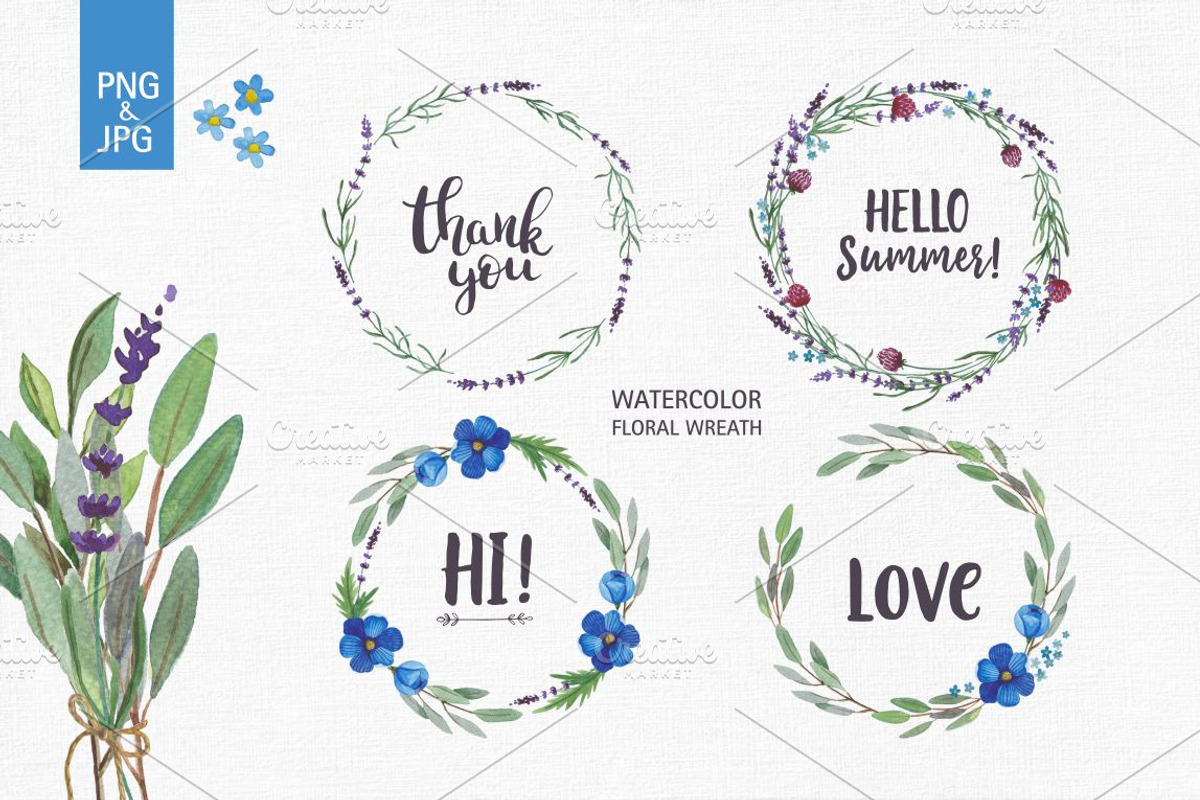 Watercolour Lavender Clip Art, a Decorative Illustration by natadanko (Photo 2 of 4)