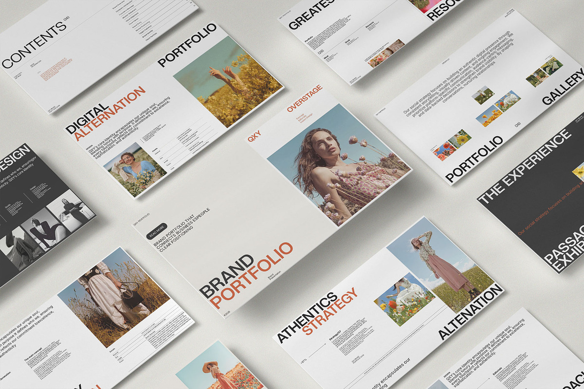 Qxy Brand Portfolio Template, a Presentation Template by Studio Artisan (Photo 2 of 9)